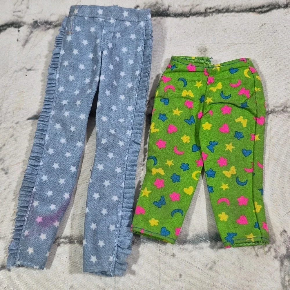 Vintage Barbie‎ Doll Clothes Lot Denim Vests Fringe Jeans Skirts Tops Fur Coat